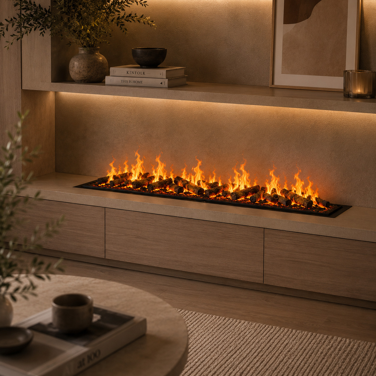 SINED CAMINETTO-ORTISEI-50 electric fireplace installed in an interior